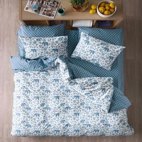 Παπλωματοθήκη Barat 01 (Σετ 2τμχ) Blue-Ecru Kentia Μονό 165x245cm 100% Βαμβάκι