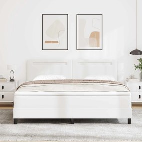 vidaXL Κρεβάτι με ελατήρια με στρώμα Λευκό 180 x 200 cm Τεχνητό δέρμα