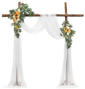 VEVOR Artificial Wedding Arch Flowers Kit Yellow With 2 Pcs Flowers 1 Pcs Drapes
