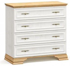 Συρταριέρα Jaden 4ων συρταριών golden oak-λευκό antique 93,5x39x88,5εκ 93.5x39x88.5 εκ.