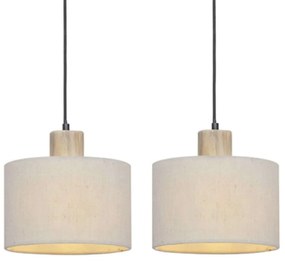 Φωτιστικό Οροφής Chios TF20862PC 2xΕ27 50x22x130cm Cream Aca Wood, Fabric