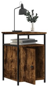 vidaXL Κομοδίνα 2 τεμ. Καπνιστή Δρυς 40x42x60 εκ. από Επεξεργ. Ξύλο
