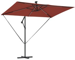 vidaXL Ομπρέλα Cantilever Banana Τερακότα 294 x 200 x 254 εκ.