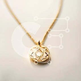 Σετ των 2 Intra Συλλεκτικό Ξύλινο Παζλ Plywood 4mm - Κομψό χρυσό κολιέ με μοναδικό κυκλικό σχέδιο Σε Ξύλινο Κουτί - Διαστάσεις: 10x10 cm – 25 κομμάτια