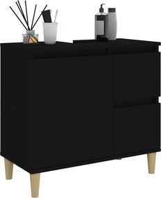 vidaXL Ντουλάπι Μπάνιου Μαύρο 65x33x60 εκ. Επεξεργασμένο Ξύλο