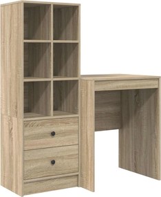 vidaXL Γραφείο με συρτάρι με ράφι με αποθήκευση 2 pcs Δρύς Sonoma