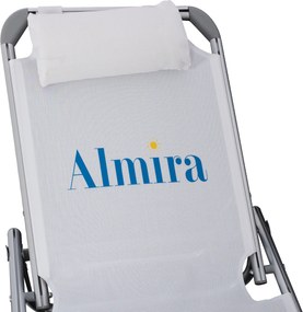 ΞΑΠΛΩΣΤΡΑ ΠΑΡΑΛΙΑΣ ALMIRA HM5054.03 ΒΑΡΕΩΣ ΤΥΠΟΥ ΛΕΥΚΗ ΑΛΟΥΜΙΝΙΟΥ 188x58x31-81 cm.