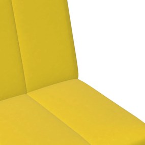 Καναπές Κρεβάτι Διθέσιος με Υποπόδιο Κίτρινος Βελούδινος - Κίτρινο