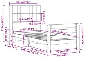 ΣΚΕΛΕΤΟΣ ΚΡΕΒ. ΧΩΡΙΣ ΣΤΡΩΜΑ ΚΑΦΕ ΚΕΡΙΟΥ 90X200 ΕΚ ΜΑΣΙΦ ΠΕΥΚΟ 3309916