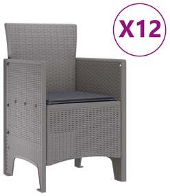 vidaXL 13 κομματιών Σαπούνι Κήπου με Μαξιλάρια Ανοιχτό Γκρι Συνθετικό Ρατάν