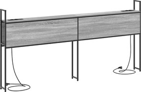 vidaXL Κεφαλάρι Αποθήκης με Σταθμό Φόρτισης Γκρι sonoma