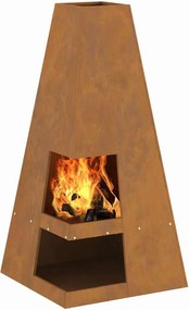 vidaXL Φωτιά Καφέ 50 x 50 x 100 cm Ατσάλι Σκληρυθέν στον Αέρα
