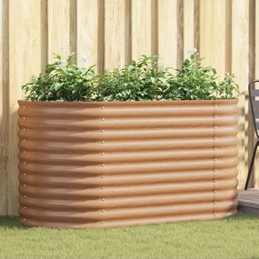 vidaXL Υπερυψωμένη Ζαρντινιέρα Καφέ 160 x 80 x 81 cm Ατσάλι