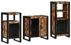 vidaXL Σετ Επίπλων Μπάνιου με συρτάρι 3 pcs Στερεό Ανακτηθέν Ξύλο