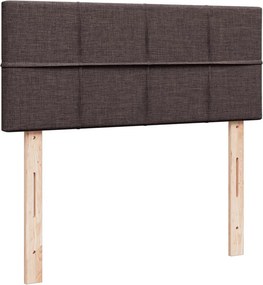 vidaXL Κρεβάτι Boxspring με Στρώμα Σκούρο Καφέ 120x200 εκ. Υφασμάτινο