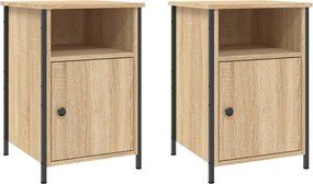 vidaXL Κομοδίνα 2 τεμ. Sonoma Δρυς 40x42x60 εκ. από Επεξεργασμένο Ξύλο