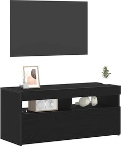 vidaXL Ντουλάπι TV 90 x 35 x 40 εκ. Μαύρη Οξυά Επεξεργασμένο Ξύλο