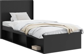 vidaXL Καλάθι με αποθήκη και κεφαλάρι Μαύρο 75 x 190 cm