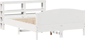 vidaXL Σκελετός Κρεβ. Χωρίς Στρώμα Λευκό 150x200 εκ Μασίφ Πεύκο