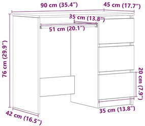 ΓΡΑΦΕΙΟ  ARTISAN OAK 90X45X76 ΕΚ ΚΑΤΑΣΚΕΥΑΣΜΕΝΟ ΞΥΛΟ 861143