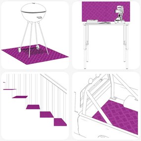 vidaXL Επιφάνειες Καρό 4 pcs Ασημί 90 x 50 cm Αλουμίνιο