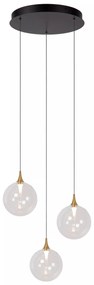 Φωτιστικό Κρεμαστό Lucide 13494-11-60 GISELA Διάφανο (Transparent)|Μαύρο Ματ (Black Mat) 2700 K