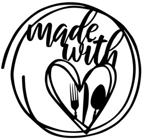 Διακοσμητικό Τοίχου Made With Love Food 899SKL2494 62x62cm Black Wallity Μέταλλο