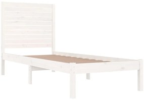 vidaXL Πλαίσιο Κρεβατιού Λευκό 75x190 εκ. Μασίφ Ξύλο Small Single