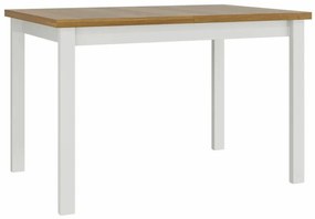 Τραπέζι Victorville 125, Άσπρο, Grandson δρυς, 76x80x120cm, 30 kg, Επιμήκυνση, Πλαστικοποιημένη μοριοσανίδα, Ξύλο, Μερικώς συναρμολογημένο