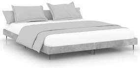 vidaXL Πλαίσιο Κρεβατιού Γκρι Σκυροδέματος 160x200 εκ. Επεξεργ. Ξύλο