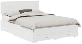 vidaXL Σκελετός Κρεβατιού Λευκό 150 x 200 cm Επεξεργασμένο ξύλο