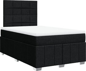 vidaXL Κρεβάτι Boxspring με Στρώμα Μαύρο 120x200 εκ. Υφασμάτινο