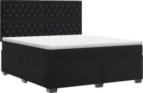 vidaXL Κρεβάτι box spring με στρώμα Μαύρο 180 x 200 cm Βελούδο