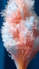 Intra Συλλεκτικό Ξύλινο Παζλ Plywood  4mm - Όμορφη εικόνα ενός ροζ και μπλε φτερού σε μπλε φόντο Σε Ξύλινο Κουτί - Διαστάσεις Puzzle: 10x10 cm – 25 κομμάτια