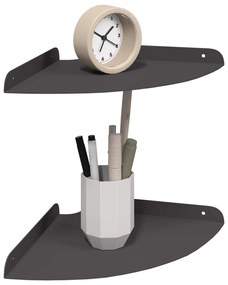 vidaXL Floating Ράφι Γωνίας με ράφι 2 pcs Μαύρο 24 x 24 x 2 εκ