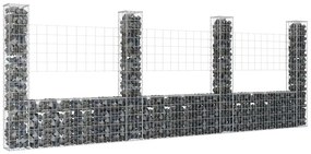 vidaXL Συρματοκιβώτια Στύλοι σε U Σχήμα 4 τεμ. 380x20x150 εκ Σιδερένια