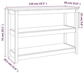 Τραπέζι Κονσόλα Γκρι 110 x 40 x 74 εκ. από Μασίφ Ξύλο Πεύκου - Γκρι