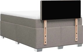 vidaXL Κρεβάτι Boxspring με Στρώμα Taupe 120x190 εκ. Υφασμάτινο