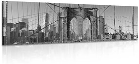 Εικόνα της γέφυρας του Μανχάταν στη Νέα Υόρκη σε ασπρόμαυρο