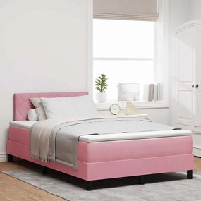 κρεβάτι Box Spring με στρώμα rosa Μικρό Διπλό Βελούδο