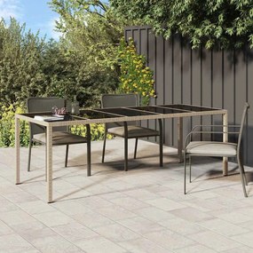 vidaXL Τραπέζι Κήπου για Φαγητό Μπεζ 250 x 100 x 75 cm Πολυ ράταν