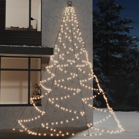 Χριστ. Δέντρο Τοίχου Εξ/Εσ. Χώρου Λευκό 5μ.720LED &amp; Μετ. Γάντζο - Λευκό