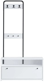 Έπιπλο Εισόδου Nicole 393MRD1406 90x35x170cm White Μοριοσανίδα, Μελαμίνη