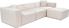 Corner Sofa Lora (L1-O1-1R-POUFFE ) - Light Brown Light Brown