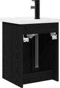 vidaXL Μονάδα μπάνιου με βρύση Μαύρη Δρυς 42 x 40 x 74,5 εκ