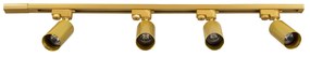 60360 GloboStar® LEO 60360 Μοντέρνο Φωτιστικό Οροφής Ράγα Πολύφωτο 4 x GU10 IP20 Χρυσό Αλουμίνιο - Μ100 x Π6 x Υ20cm - 5 Χρόνια Εγγύηση
