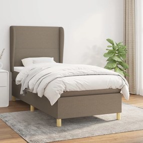 VidaXL Κρεβάτι Boxspring με Στρώμα Taupe 90x200 εκ. Υφασμάτινο