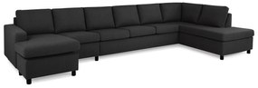 Γωνιακός Καναπές Scandinavian Choice C177, Μαύρο, Ανθρακί, 407x199x79cm, Πόδια: Πλαστική ύλη | Epipla1.gr