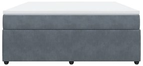 vidaXL Κρεβάτι Boxspring με Στρώμα Σκούρο Γκρι 180x200 εκ. Βελούδινο