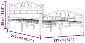 Πλαίσιο Κρεβατιού Μαύρο 120 x 200 εκ. Μεταλλικό - Μαύρο